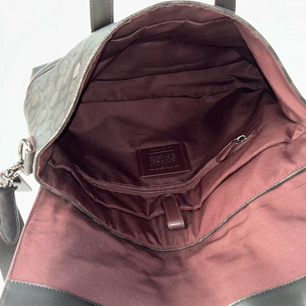 Coach Leather Hamilton Portfolio Brief Briefcase Laptop Signature Monogram Bag